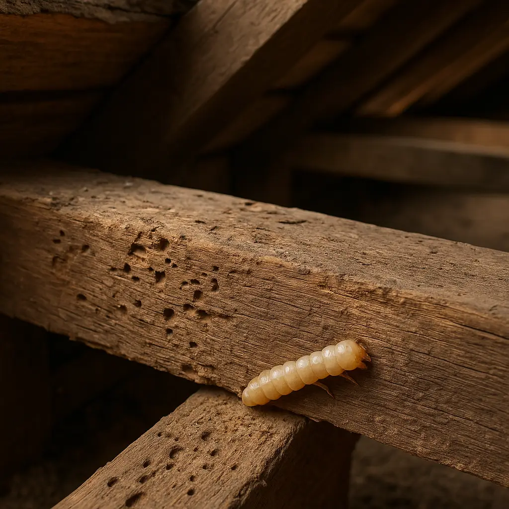 Houtworm in dakconstructie Haarlem